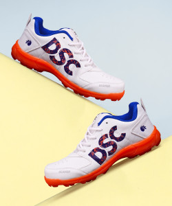 Scarpe Da Cricket DSC Beamer - Uomo, Taglia 8 UK, Giallo Fluorescente-Bianco - Foto 2