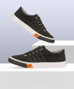 Buy Black Color Sparx Canvas Shoes For 