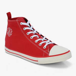 Basic Red - Sustainably Made Men's High Top Canvas Shoes main image 1