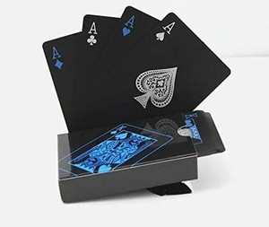Shopsy Royals Unique Black Waterproof Plastic Deck Poker Cards - Image 1