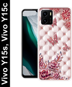 Vivo Y15s,V2120 V2125, Vivo Y15c Butterfly back cover Plastic