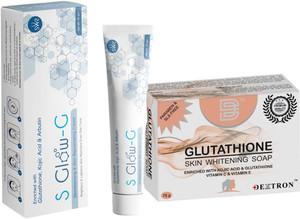 DEXTRON Glutathione Skin Lightening Soap & S Glow - G Glutathione Cream  Price in India - Buy DEXTRON Glutathione Skin Lightening Soap & S Glow
