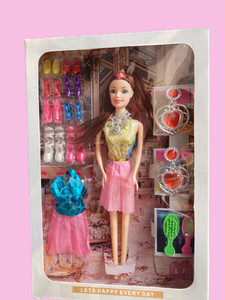 Barbie Doll Set Girls Wardrobe Doll Set comes with multi