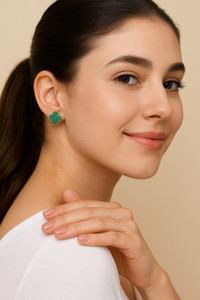 JEWELSCAPE Malachite Brass Stud Earring Price in India - Buy JEWELSCAPE Malachite Brass Stud Earring online at Shopsy.in