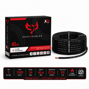 Shopsy AKIA KABLES Wire 45m CCA Copper FR PVC House Wire Black - Image 1