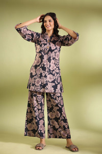 LookMark Damen Kurta Set – Rot, Größe 42, Mit Spitze, Baumwoll-Mix