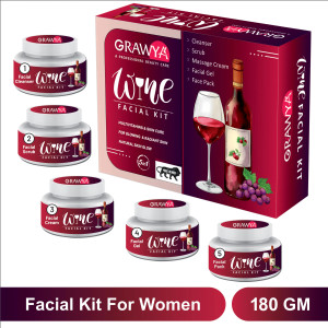 Grawya Red Wine Skin Whitening Facial Kit Pack of 5 - Image 6