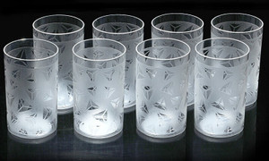 ShopGlobal Prism Pattern Plastic Glasses Set of 8 Pack of 8 - Image 5