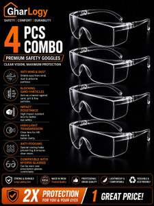 GharLogy Premium Transparent Protective /Safety Goggles Combo for Men/women Blowtorch, Laboratory, Power Tool, Welding, Wood-working Safety Goggle Price in India - Buy GharLogy Premium Transparent Protective /Safety Goggles Combo for Men/women Blowtorch, Laboratory, Power Tool, Welding, Wood-working Safety Goggle online at Shopsy.in - Image 1