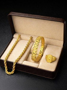 LEGACYMEN Metal Gold-plated Gold Jewellery Set Price in India - Buy LEGACYMEN Metal Gold-plated Gold Jewellery Set Online at Best Prices in India | Shopsy.in - Image 1