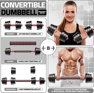 Shopsy COGNANT FITNESS 12KG Dumbbell Set with Connector Rod 3 kg - Image 1