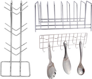 JISUN Utensil Kitchen Rack Steel Stainless Steel Cup Stand & Plate ...