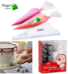 20 Disposable Pastry Icing piping bag 12 Piece Cake Decorating