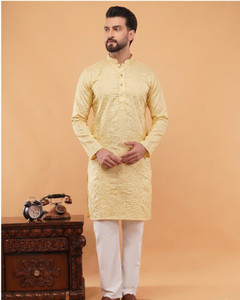 Shopsy CHIRASVI Men Geometric Print Kurta - Image 1