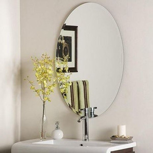 Best High Quality Sticker Oval Mirror For Wall On Tiles, Bathroom, Bedroom,  Living Room Decorative Size 30*20Cm Decorative Mirror Price in India