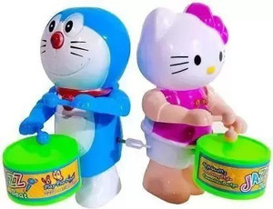 Key-Operated Kitty and Doraemon Drummer Dancing Toy for Kids (Set of 2)  Price in India Buy Key-Operated Kitty and Doraemon Drummer Dancing Toy  for