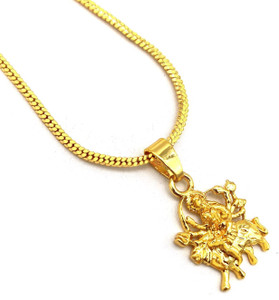 Maa Durga Shero Wali Mata Ji Locket Chain Gold Plated Rich Look Long Size  Brass Price in India Buy Maa Durga Shero Wali Mata Ji Locket Chain Gold  - Main Image