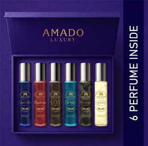 Amado Pack of 6 Designer Long Lasting Fragrances - 10ml Each | Signature Collection Eau de Parfum - 60 ml Price in India - Buy Amado Pack of 6 Designer Long Lasting Fragrances - 10ml Each | Signature Collection Eau de Parfum - 60 ml online at Shopsy.in - Image 1
