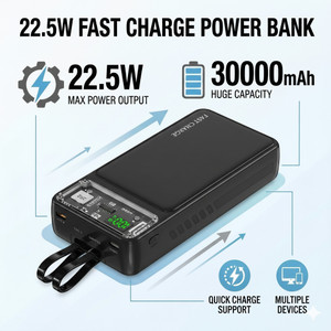 FAHIG 30000 mAh Power Bank (22.5 W, Fast Charging, Power Delivery 2.0, Quick Charge 2.0) Price in India - Buy FAHIG 30000 mAh Power Bank (22.5 W, Fast Charging, Power Delivery 2.0, Quick Charge 2.0) online at Shopsy.in - Image 1