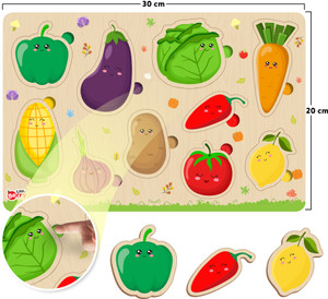 Little Berry Wooden Educational Learning Vegetables Puzzle Board Game ...