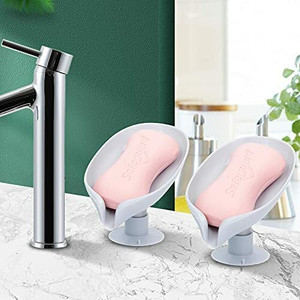 JkfSarees Leaf Shape Self Draining Soap Dish Holder (Pack of pcs