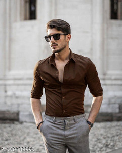 Brown shirt gray pants sales