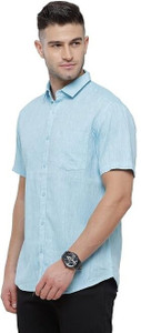Classic Polo Men Solid Casual Light Blue Shirt - Image 5