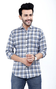 FATTY MOUSE Men Checkered Grey Shirt - Image 5