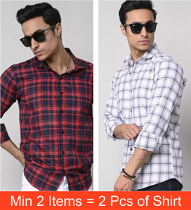 Shopsy Mark Leurent Men Checkered Casual White Shirt - Image 1