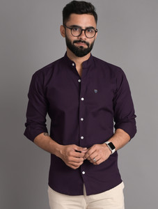 FUBAR Men Solid Casual Purple Shirt - Image 5