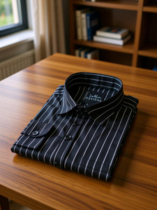 TIGERSNAKE Men Self Design Casual Black Shirt Price in India - Buy TIGERSNAKE Men Self Design Casual Black Shirt online at Shopsy.in - Image 1