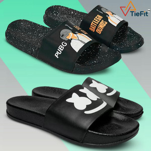 Slides for Men Combo of 2 Sporty Printed Flip Flop Slippers