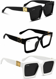 PC STAR Retro Square Sunglasses Price in India - Buy PC STAR Retro Square Sunglasses online at Shopsy.in - Image 1