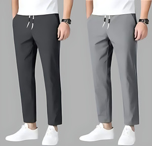 Shopsy Monteiro Men Black, Grey Track Pants - Image 1