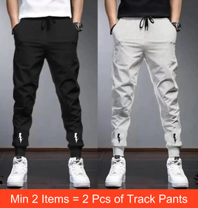 Riksaw Chevron Zig Zag Men Black, Grey Track Pants - Image 5