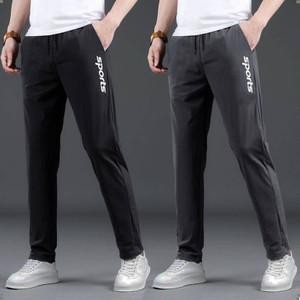 EYSTONE Solid Men Black, Grey Track Pants - Image 3