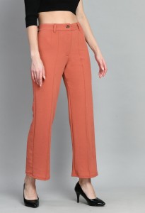 Regular Fit Women Pink Trousers Price in India - Buy Regular Fit