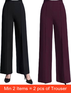 dressbiz Relaxed Women Black, Maroon Trousers - Image 6