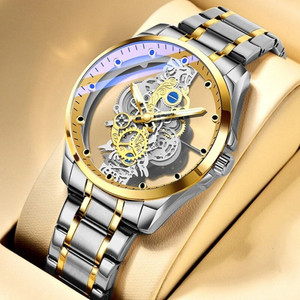 Shopsy Skeleton Dial Watch Silver - Image 1