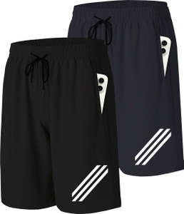 Shopsy AVOLT Men Grey, Black Sports Shorts - Image 1