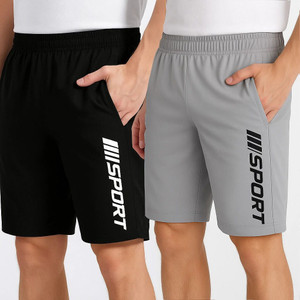 FLYZEN Solid Men Black, Grey Regular Shorts - Buy FLYZEN Solid Men