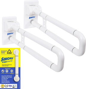 Simon's Grippy Flip-Up Nylon and SS304 Grab bar for Elderly Shower Grab ...