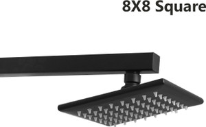 RSI 8X8 in. Stainless Steel square Curve Bathroom shower head Black ...
