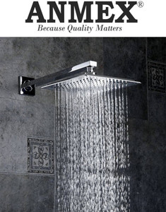 ANMEX PREMIUM 8X8 (8") UltraSlim Shower + EXTRA Heavy 15INCHES Arm ...