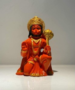 SHA Hanuman Ji Ki Murti In Blessing Posture With Gada Sitting Lord