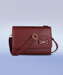ALSU Maroon Faux Leather Women's Hand Wallet - 8.5 Inch Clutch With Multiple Pockets & Card Slots - View #4