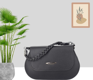 EVORK FASHION Black Sling Bag Stylish Sling Bag with Braided Handle and