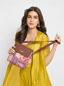 Traditional Kutch Patchwork Silk Leather Flap Sling Bag 36 main image 0