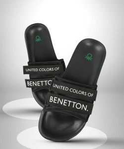 benetton slides black