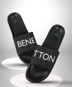 benetton slides black